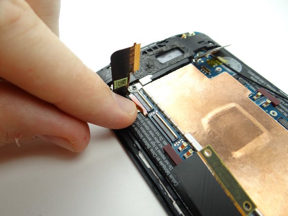 Picture 3: Guide digitizer cable out of ZIF connector.