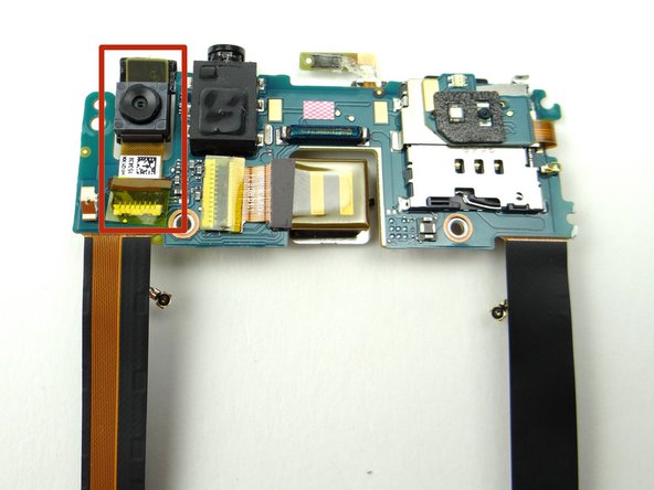 Picture 1: Front-facing camera is connected on underside of logic board.