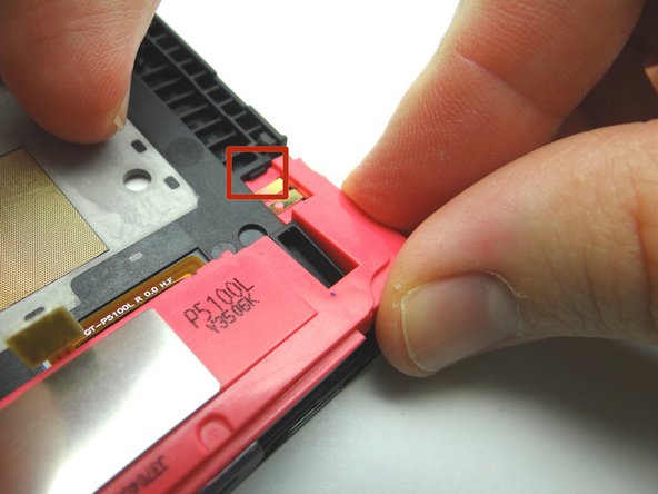 Set under ledge (red square) then push into place.