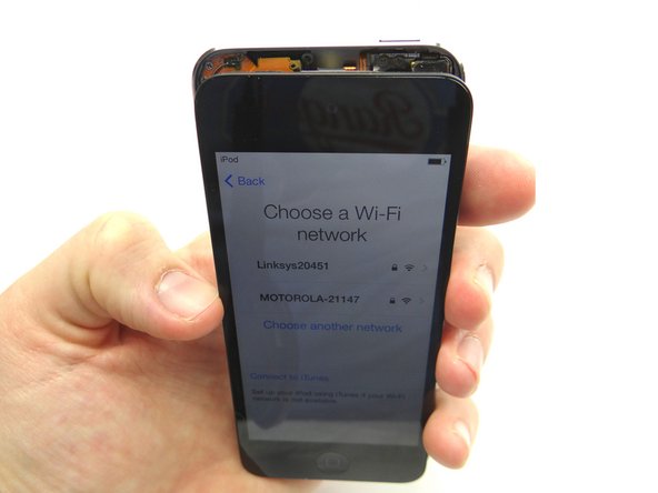 Picture 1: Power up the device and test the LCD and digitizer before closing it.