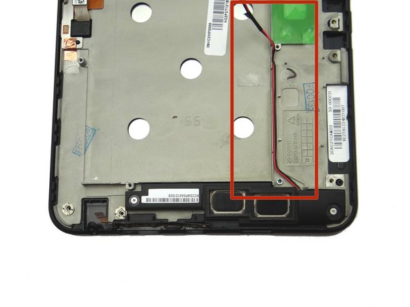 Pictures 2 &amp; 3: Run the speaker cable along the outside wall of the battery chamber on the mid-frame.