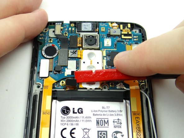 Use the spudger to disconnect the battery.