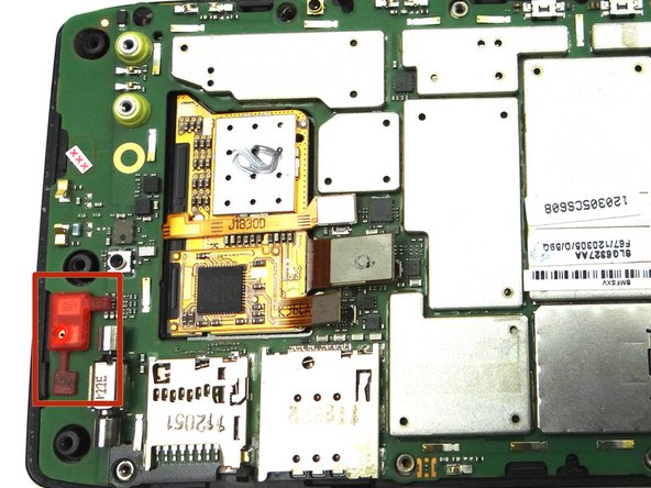 Picture 1: Use your fingers to replace bottom microphone spacer from SLOT 8.