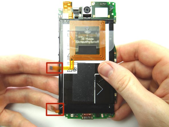Picture 1: Seat battery and wrap antenna and battery cables around to the underside of the logic board.