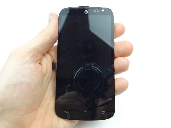 Retrieve the replacement display assembly with mid-frame.