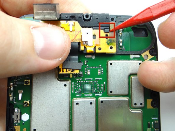 Pictures 2 &amp; 3: Position assembly under metal tab.