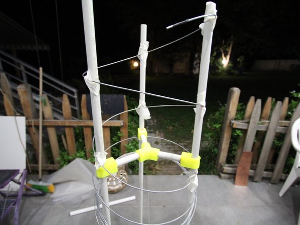 Start positioning the helix in place, holding it temporarily with tape.