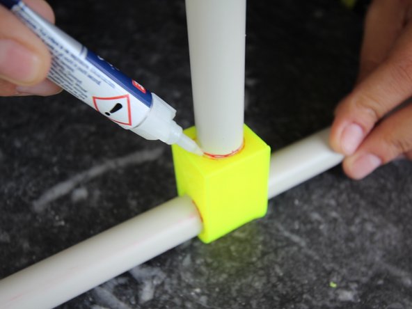 Put 6 of the T-connectors in place as shown, driven by the design.