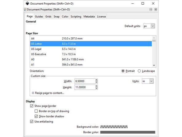 Under File -&gt; Document Properties, select the correct page size you will be printing