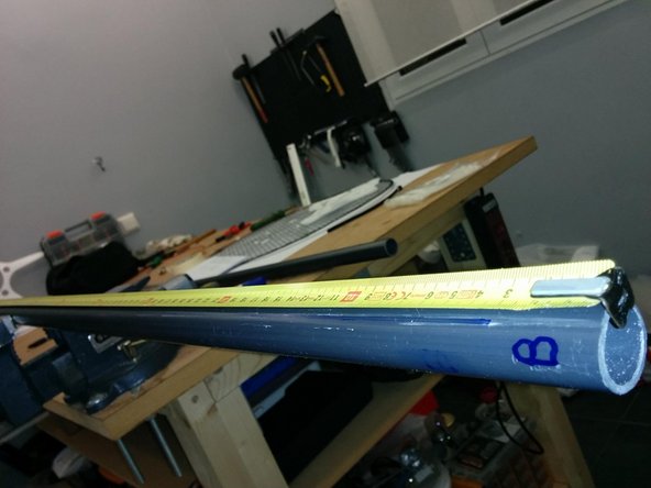 Mark the positions of the helical and the plexiglass supports on each pipe using the provided dimensions table starting by -40mm