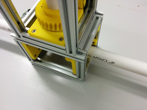 Place the azimuth axis on top of the elevation in a way that the extension of the azimuth axis intersects with the elevation axis. Center it in the other direction.