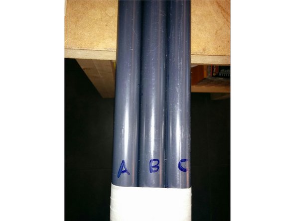 Connect them in parallel and mark a straight line through all three of them