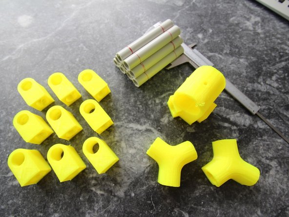 For the antenna structure assembly you will need everything from previous steps plus the following 3D printed parts: