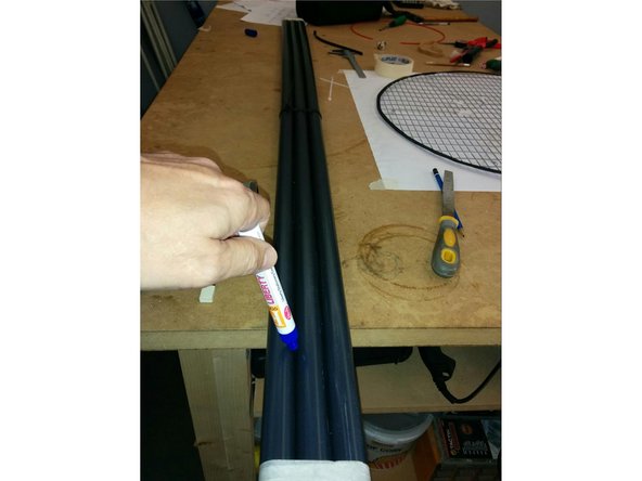 Cut 3 PVC pipes 1430mm long