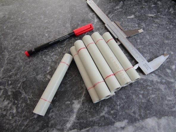 You should have 9 pieces marked in total.