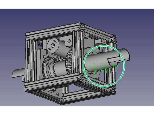 Ensure that the distance from the tube to the frame is approximately 54mm as shown in the first image.