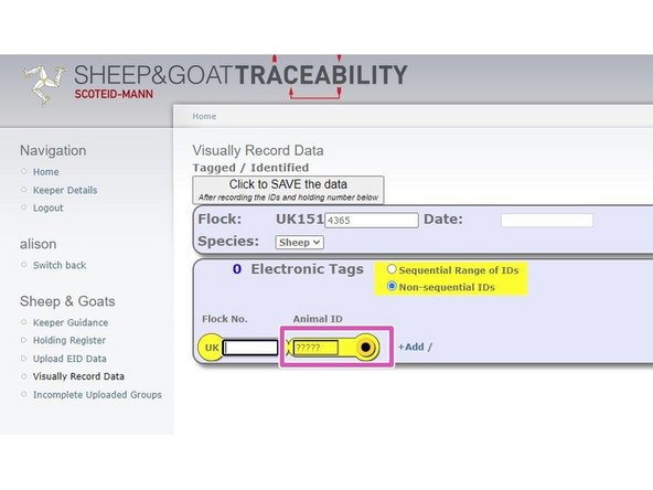 Your flockmark will have been automatically entered into the flockmark box.
