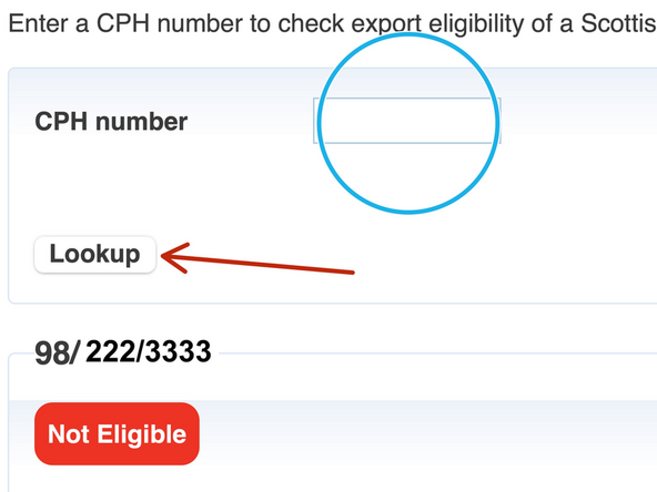 Enter the CPH of the location