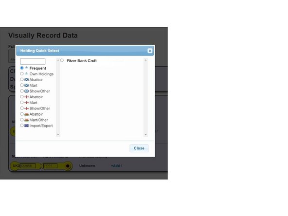 Enter the date and select which species you are recording data for (sheep or goats)