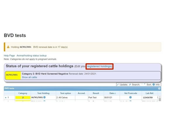 By selecting Edit your Registered Holdings this will take you to the Keeper Details page of your ScotEID account  and allow you  to amend name/address/CPH/Flock number.