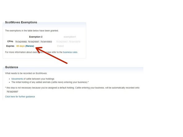 When a holding is due for renewal (annually) there will be a blue Renew button next to it,  along with the number of days before expiry
