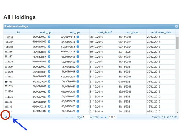 To make a search on the table, click on the magnifying glass at the bottom left hand corner of the table.