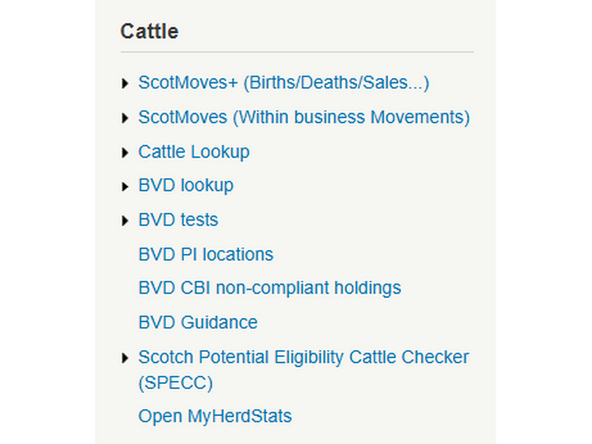 Once logged in select Open MyHerdStats located under the Cattle menu