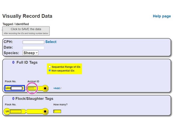 For sequential range of ID's, enter the first and last tag number in the run you are doing. If there is an ID that has not been used, you can enter this in the Except ID's box to prevent that ID being included in the list.
