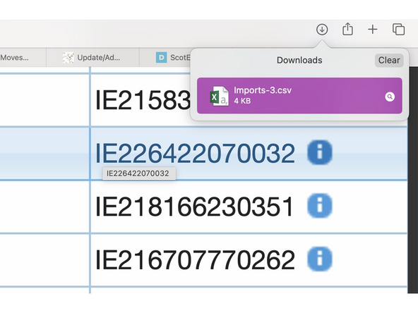 This depends on the browser you use but commonly it appears top left.  Clicking on the download opens the csv in your default spreadsheet software.