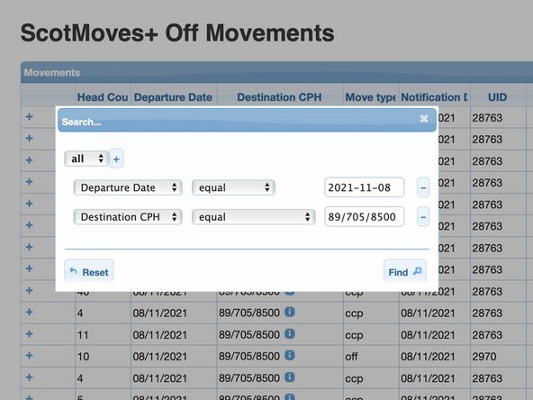 It defaults to the first column. Click on another column header to select the one you want to search on.