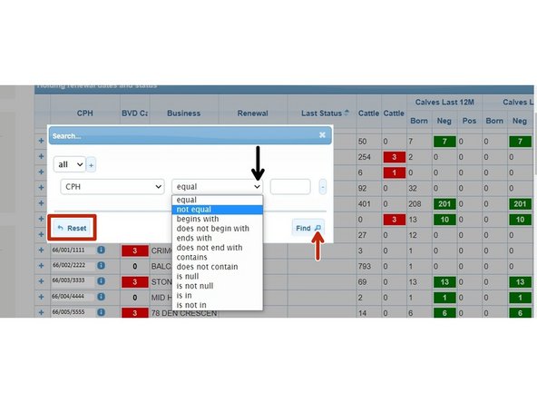 To narrow your search criteria, click on the magnifying glass icon at the bottom left hand corner of the Main Grid, as shown by the red arrow in the first image. Next, go to the second and third images.