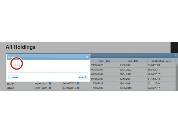 On the search window press the + sign to add the drop down boxes, from where you can select your search criteria. For example search for the Main CPH. Press the + sign again to add a further line of drop down menus to search, then press Find.