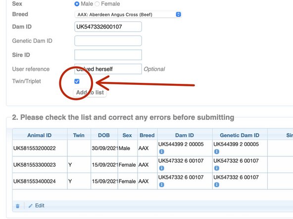 You have the option to register twins or triplets. Enter the details for each twin or the triplets and tick the twin/ triplet box.