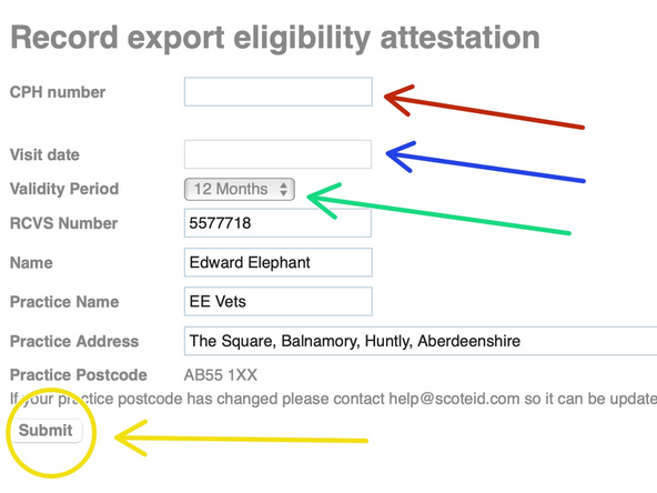 Enter the CPH number of the holding visited