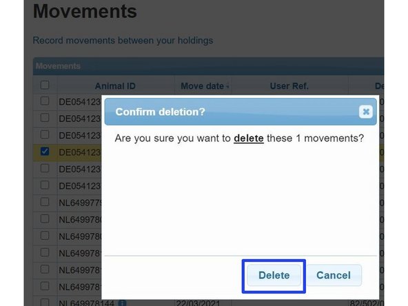 Click on the bin icon, as shown by the red arrow.