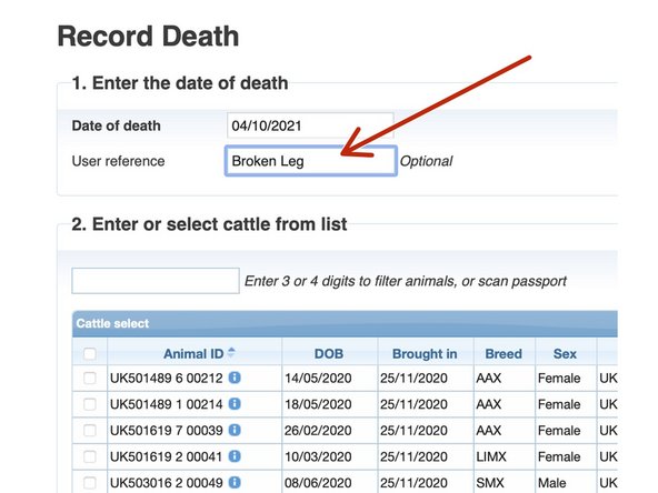 Entering a user reference is optional.  This is a note for your purposes only to use how you please.