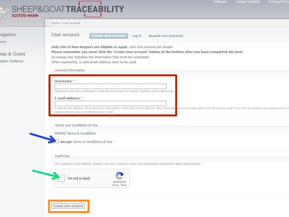 Add a username, this can be your email address if you wish