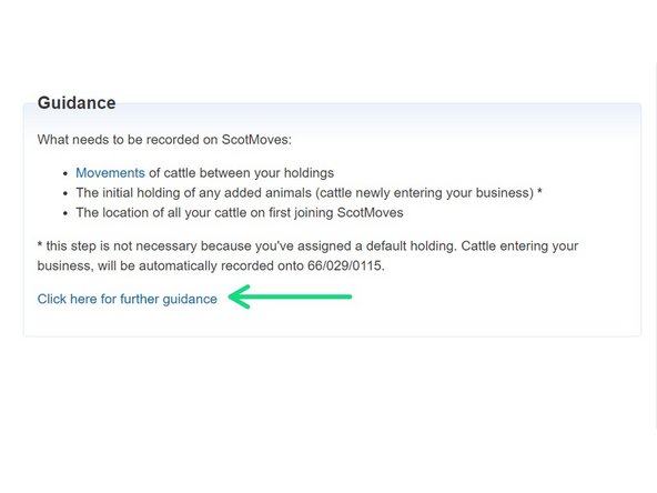 Click Click here for further guidance to be taken to the Guidance page