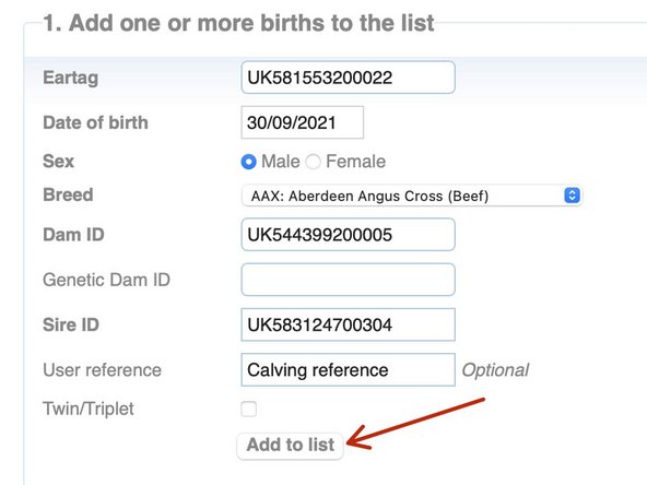Click the 'Add to List' button.