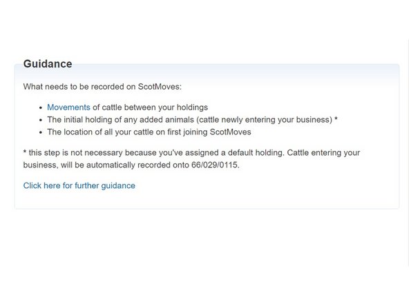 Guidance: Gives a short description of what needs to be recorded on ScotMoves