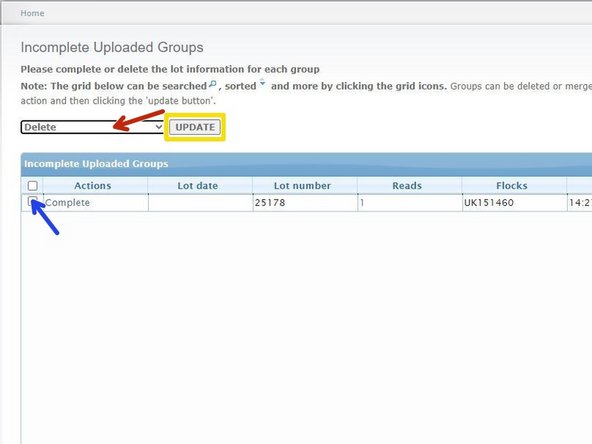 To delete a lot, change merge to delete.