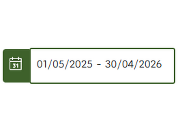 Use the date filter to select the end date, this will prepopulate the date 12 months previous.