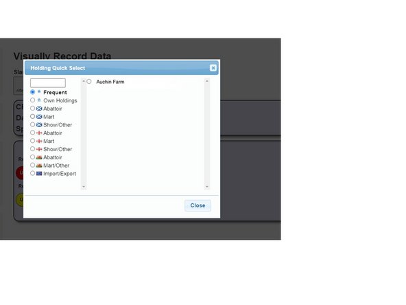 Enter the date and select the species (sheep or goats)