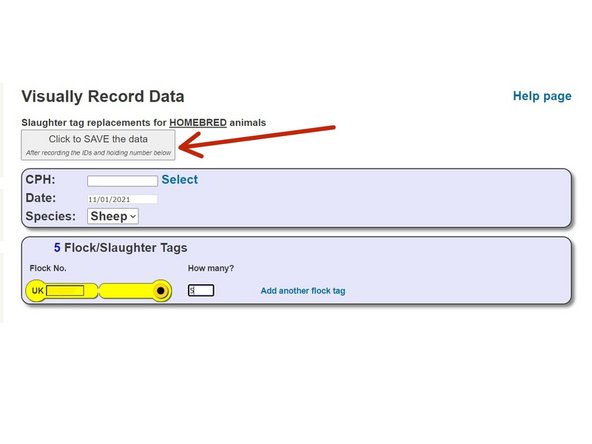 Click on the 'Click to save the data' button