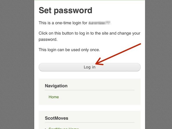 After you have entered your email address and clicked 'create an account' you receive an email like this, click on the 'log in' button.