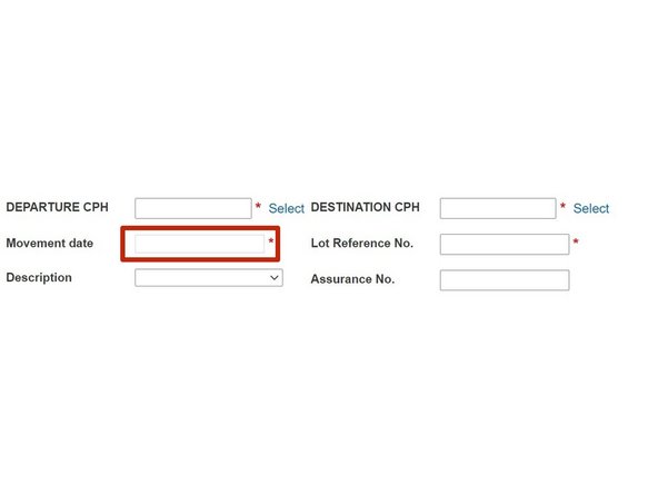 Click on the Movement date box and from the pop up calendar, select the date required.