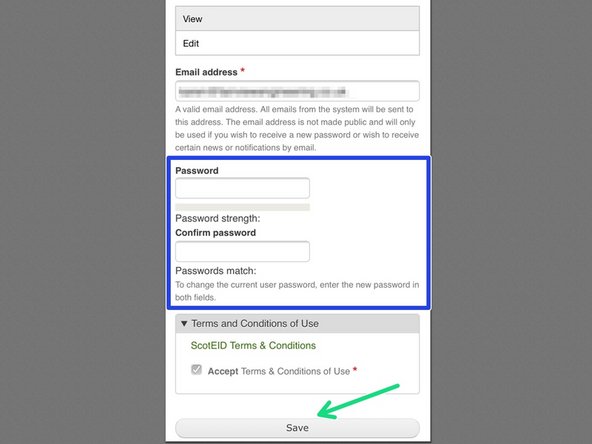 You are then be prompted to create a password and confirm this.