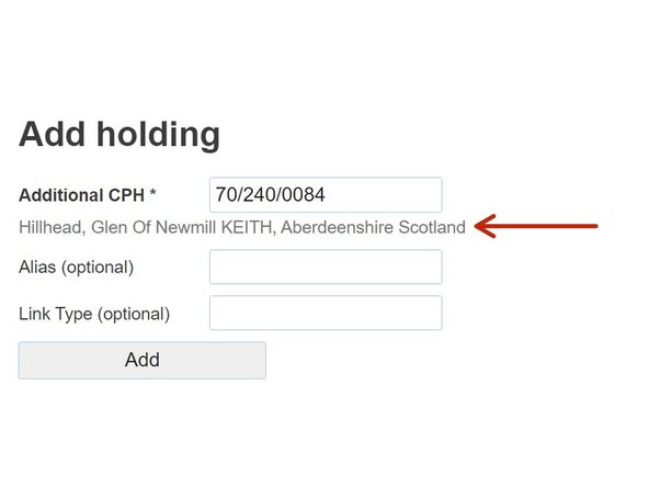 The next box down gives the option to add an Alias. Here you can type the name of the additional holding as you know it.
