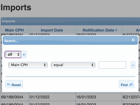 or by Import Date and select the date from the calendar.