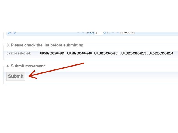 When you are happy with your selection, click the Submit button.